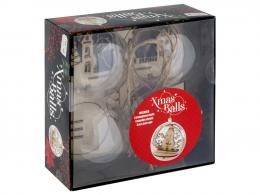 Acryl-Deko-Weihnachtskugel-Set 7 cm 4-teilig - #594798