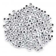 Alphabet Buchstabenperlen 6 mm Schwarz 160 Stück - #595100
