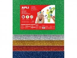 Apli EVA-Schaum-Glitzer 60x40 cm 5 Stück - #599510