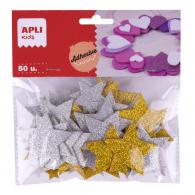 Apli EVA-Schaumstoffformen, Sterne, Glitzer - #599529
