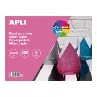 Apli Glitzerkartonblock 32x24 cm 6 Stück - #599516