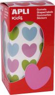 Apli Roll Stickers Herzen Mehrfarbig 20x18 mm - #599493