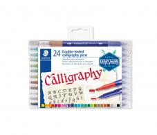 Calligraphy pen, duo punt - set 24 st - #467540