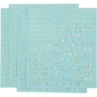 CC Aufkleber Texte Gold 10x11,5 Türkis 4 Stück - #590750