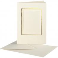 CC Cards &amp; Envelopes Passepartout Rechteck mit Rand 10,5x15 cm Cremeweiß 10 Stück - #590800