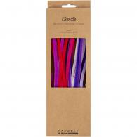 CC Chenile Lila und Rosa Harmonie 6 mm x 30 cm 25 Stück - #594360