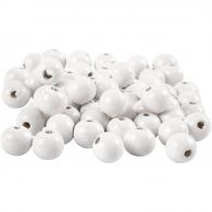 CC Holzperlen 12 mm Weiß 40 Stück - #591086