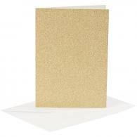 CC Karten &amp; Umschläge 10,5x15 cm Glitter Gold 4 Stück - #590788