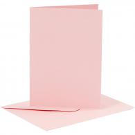 CC Karten &amp; Umschläge 10,5x15 cm Hellrosa 6 Stück - #591435