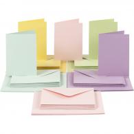 CC-Karten und Umschläge, 10,5 x 15 cm, Pastellfarben, 50 Sets - #590315
