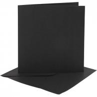 CC-Karten und Umschläge, Schwarz, 15 x 15 cm, 50 Sets - #591322