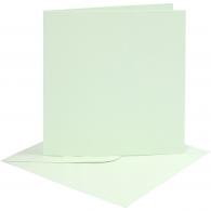 CC-Karten und Umschläge 15,2x15,2 cm Hellgrün 4 Stück - #590289