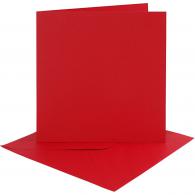CC-Karten und Umschläge 15,2x15,2 cm Rot 4 Stück - #590857