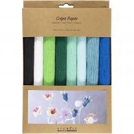 CC Krepppapier Blau/Grün-Harmonie, 8 Blatt - #594023