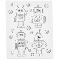 CC Malleinwand mit Druck, Roboter, 24x30 cm, 1 Stk - #594039