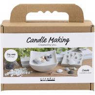 CC Mini-Kerzen-Bastelset – Muscheln Grau, Cremeweiß - #603190
