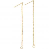 CC Ohrringe mit Kette 70 mm Gold 1 Paar - #591082