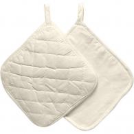 CC Topflappen-Set aus Baumwolle, 20 x 20 cm, Natur, 4-teilig - #592912