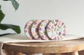 LC DIY Mosaik-Untersetzer 4 Stück Pastell - #599689