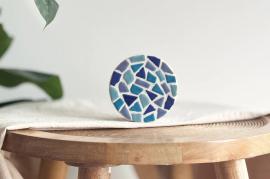 LC DIY Mosaik-Untersetzer 4-teilig, Blau - #599687