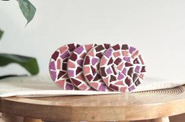 LC DIY Mosaik-Untersetzer 4-teilig, Pink - #599688
