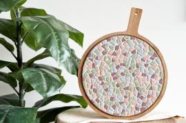LC DIY Rundes pastellfarbenes Servierbrett - #599314