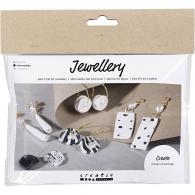 Mini Hobbyset Schmuck Clay Ohrringe Schwarz Weiß - #593630