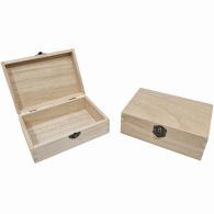 Rechteckige Paulownia-Holzbox ohne Trennwände, 6 Stück, 17 cm x 12 cm x 6 cmRechteckige Paulownia-Holzbox ohne Trennwände,, 17 c - #599757